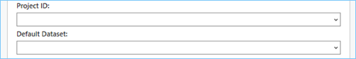 Define the project and dataset for the connection.